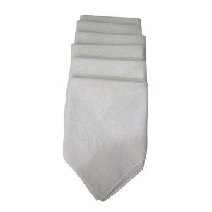 Vintage White Voile Floral Burnout Dinner Napkins A Set of Six Unmarked EUC